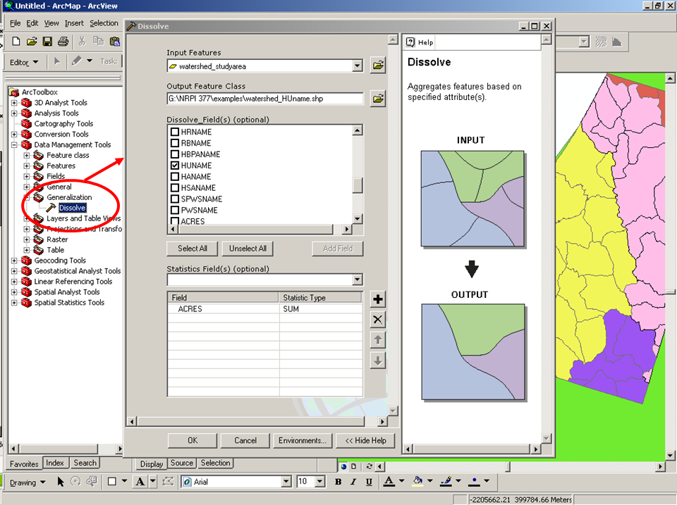 Dissolve Example in ArcMap 2